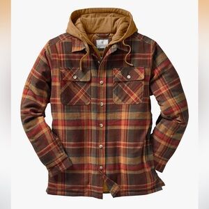 Legendary Whitetails Men's Hooded Plaid Jacket - Maplewood Brown 4 XL  NWOT